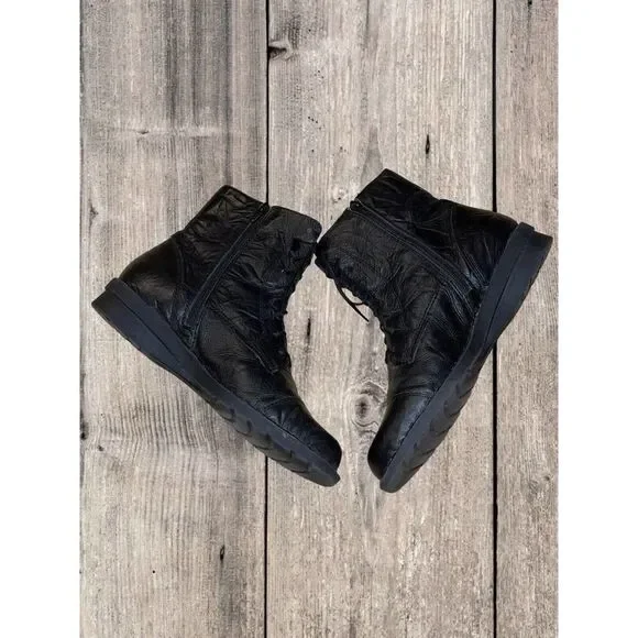 Clarks Black Lace Up Boots - Picture 6 of 9